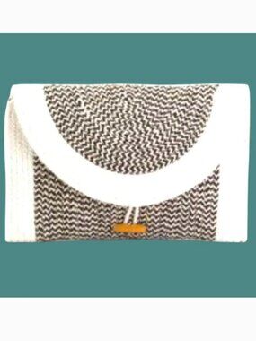 Timberwolf hand woven clutch handbag NEW